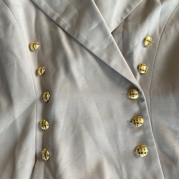 Vintage Tan Lew Magram Gold Buttons Jacket Size 16 - Picture 2 of 12